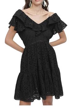 VESTIDO LOLA CASADEMUNT TEJIDO ESTRUCTURA NEGRO