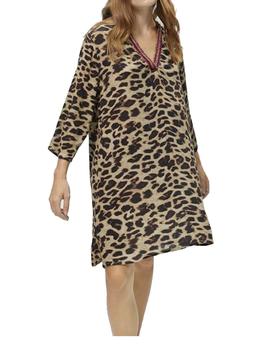 VESTIDO LOLA CASADEMUNT ANIMAL PRINT BORDADO