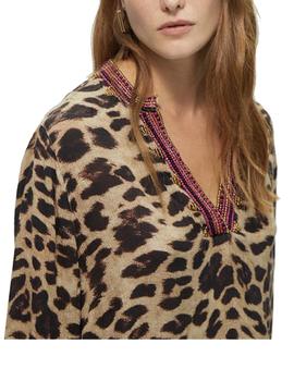 VESTIDO LOLA CASADEMUNT ANIMAL PRINT BORDADO