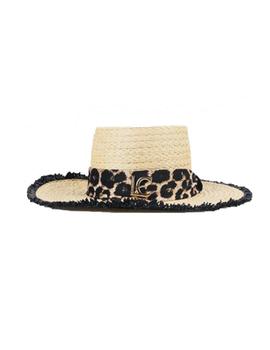 SOMBRERO LOLA CASADEMUNT PAJA CINTA LEOPARDO