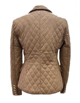 Chaqueta Guess ecopiel pespunteada camel