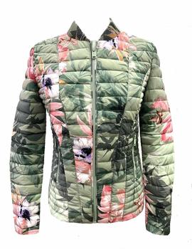 PARKA GUESS ESTAMPADA FLORES CON LOGOTIPO