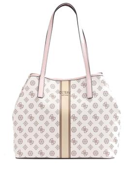 BOLSO GUESS TOTE VIKKY LOGO MULTI CREAM