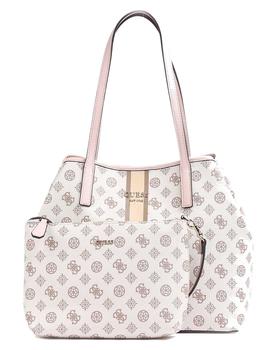 BOLSO GUESS TOTE VIKKY LOGO MULTI CREAM