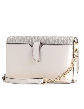 BANDOLERA MICHAEL KORS JET SET PEQUEÑA LOGOS CREMA