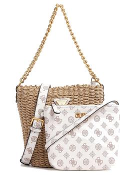 BOLSO GUESS LILICA BUCKET RAFIA NATURAL