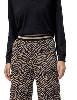 PANTALÓN MAITE BY LOLA CASADEMUNT DE PUNTO JAQUARD TIGRE