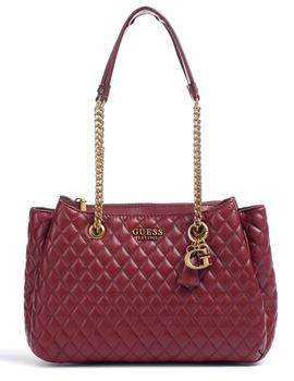 BOLSO GUESS MAILA PESPUNTES GRANATE