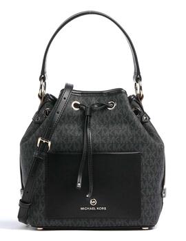BOLSO MICHAEL KORS BOMBONERA MAEVE MD LOGOS NEGRO