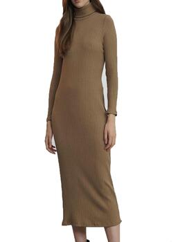 Vestido Maggie Sweet en punto largo camel