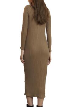 Vestido Maggie Sweet en punto largo camel