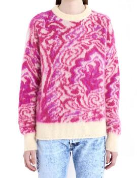 JERSEY VICOLO MOHAIRE  ESTAMPADO FUCSIA