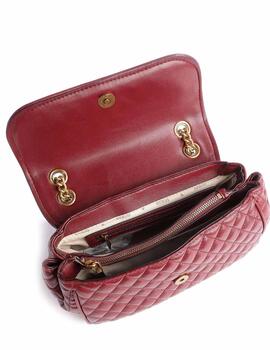 BOLSO GUESS MAILA CONVERTIBLE  PESPUNTES MERLOT